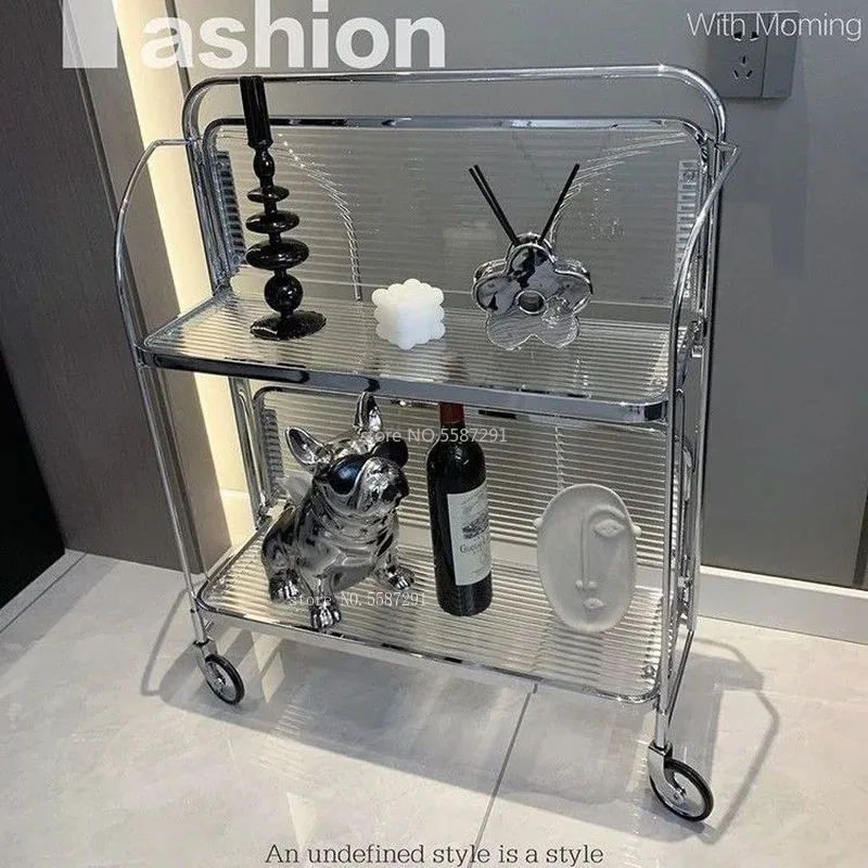 Прозрачная стеклянная тележка для столовой автомобиля домашняя кухня бар