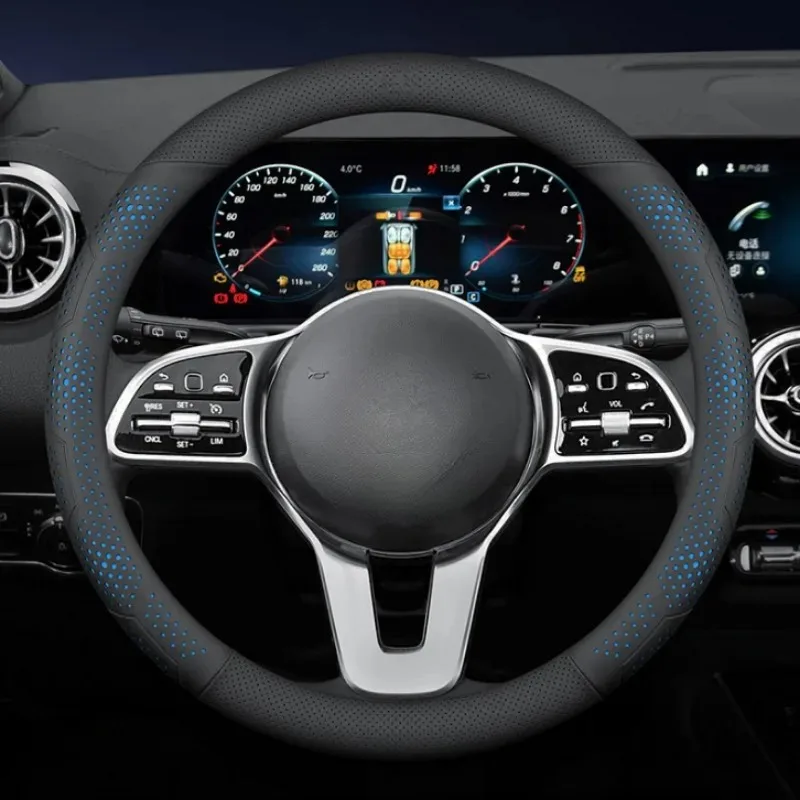 Фото Кожаный чехол на руль автомобиля для Toyota CHR, RAV4, Corolla, Highlander, Prius, Yaris, Prius, RAIZE, RUSE, Auris, Camry – Аксессуары №4