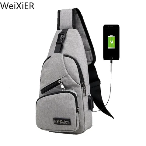 Роскошная сумка для мужчин, повседневная многофункциональная Водонепроницаемая нагрудная Сумочка через плечо, слинг для поездок в стиле унисекс с USB-зарядкой