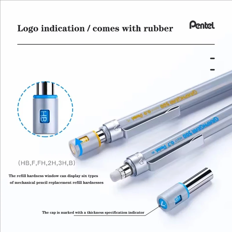 Фото Автоматический механический карандаш PENTEL Premium PG515 0,3/0,5/0,7/0,9 мм, художественные комиксы, профессиональный канцелярский карандаш для эскизов, не легко сломанный №3