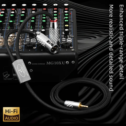 Высококачественный аудиокабель OCC Core от 3,5 мм до 2XLR, позолоченный разъем из углеродного волокна, стерео 3,5 разъема до 2XLR, мужской/женский микшерный кабель AMP