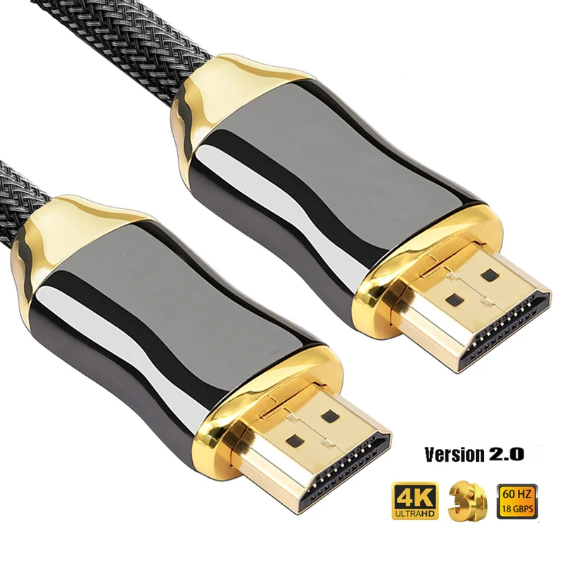 

4K 60Hz HDMI-Compatible Cable High Speed 2.0 Golden Plated Connection Cable Cord For UHD FHD 3D Xbox PS3 PS4 HDTV 1m to 15m