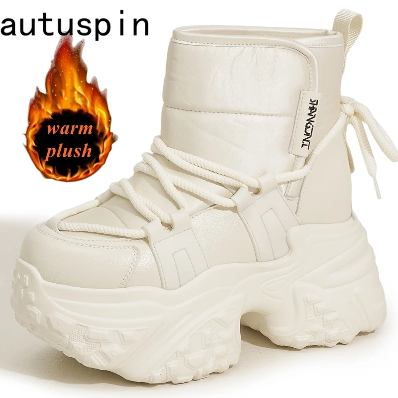 Женские зимние ботинки на высокой платформе