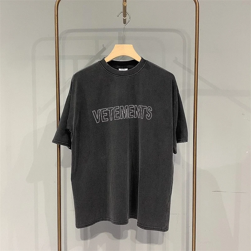 

Embroidery Vetements Limited Edition Nice Washed T-Shirt Men Women Tags Tee Simple Classic VTM Short Sleeve T Shirt