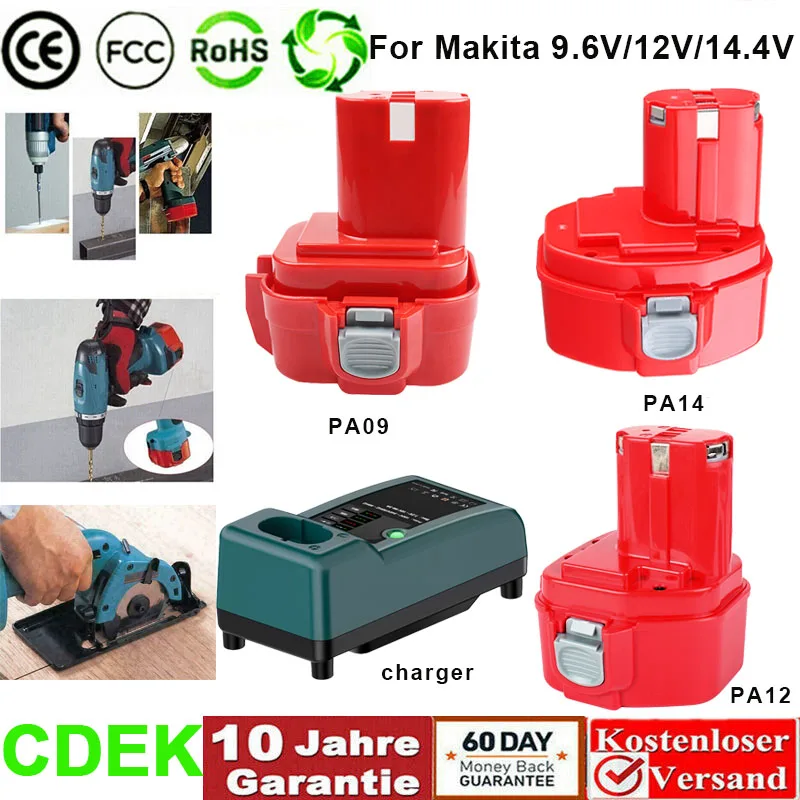 Сменный аккумулятор для Makita 9 6 в/12 В/14 4 В PA09 PA12 PA14 PA18