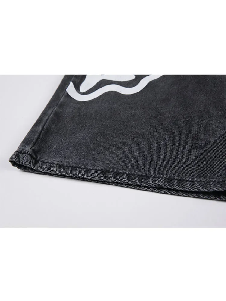 Модные женские джинсы в стиле хип-хоп с принтом корейские свободные повседневные