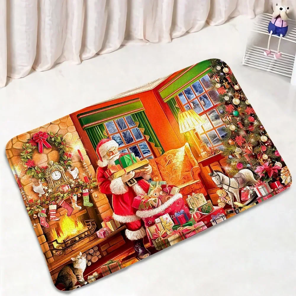 

Рождественский набор ковриков для ванной из замши