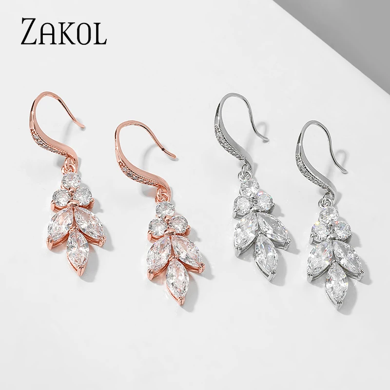 ZAKOL Лидер продаж наборы свадебных ювелирных изделий с кубическим цирконием в