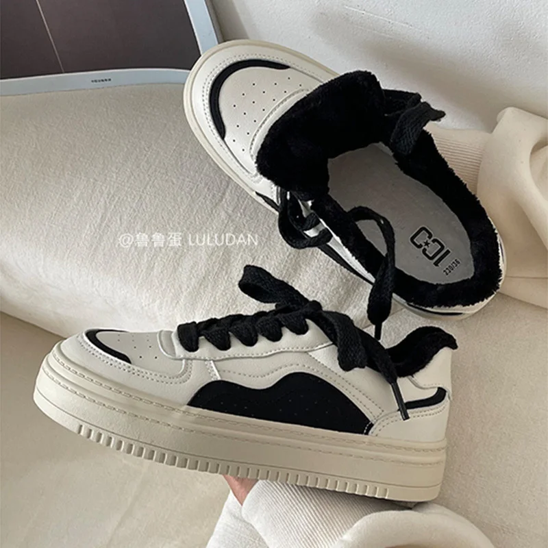 

Brand Warm Sneakers Women's Shoes Winter Cotton Shoes Woman Sports Sneakers Female Vulcanized Shoes For Women Designer 2023 New