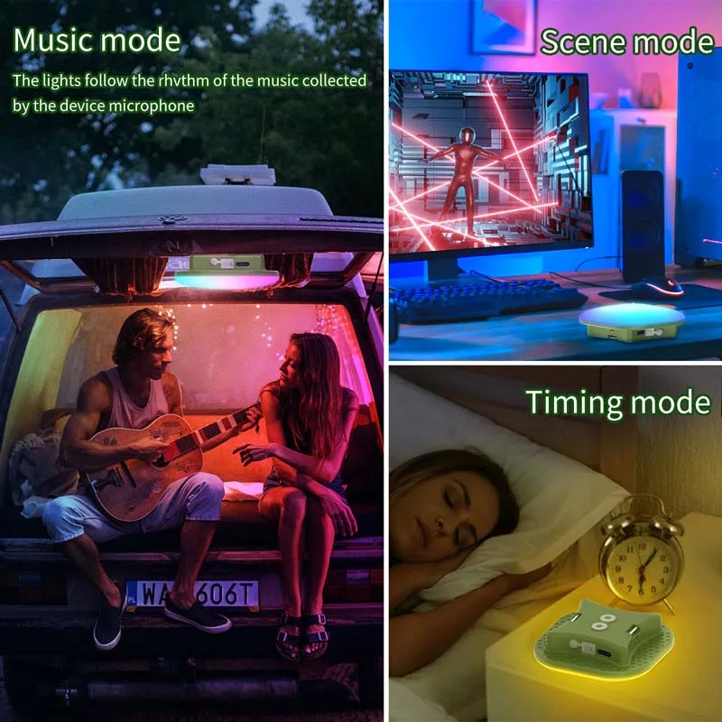 Туристический портативный Перезаряжаемый фонарь MOSLIGHTING с RGB-подсветкой