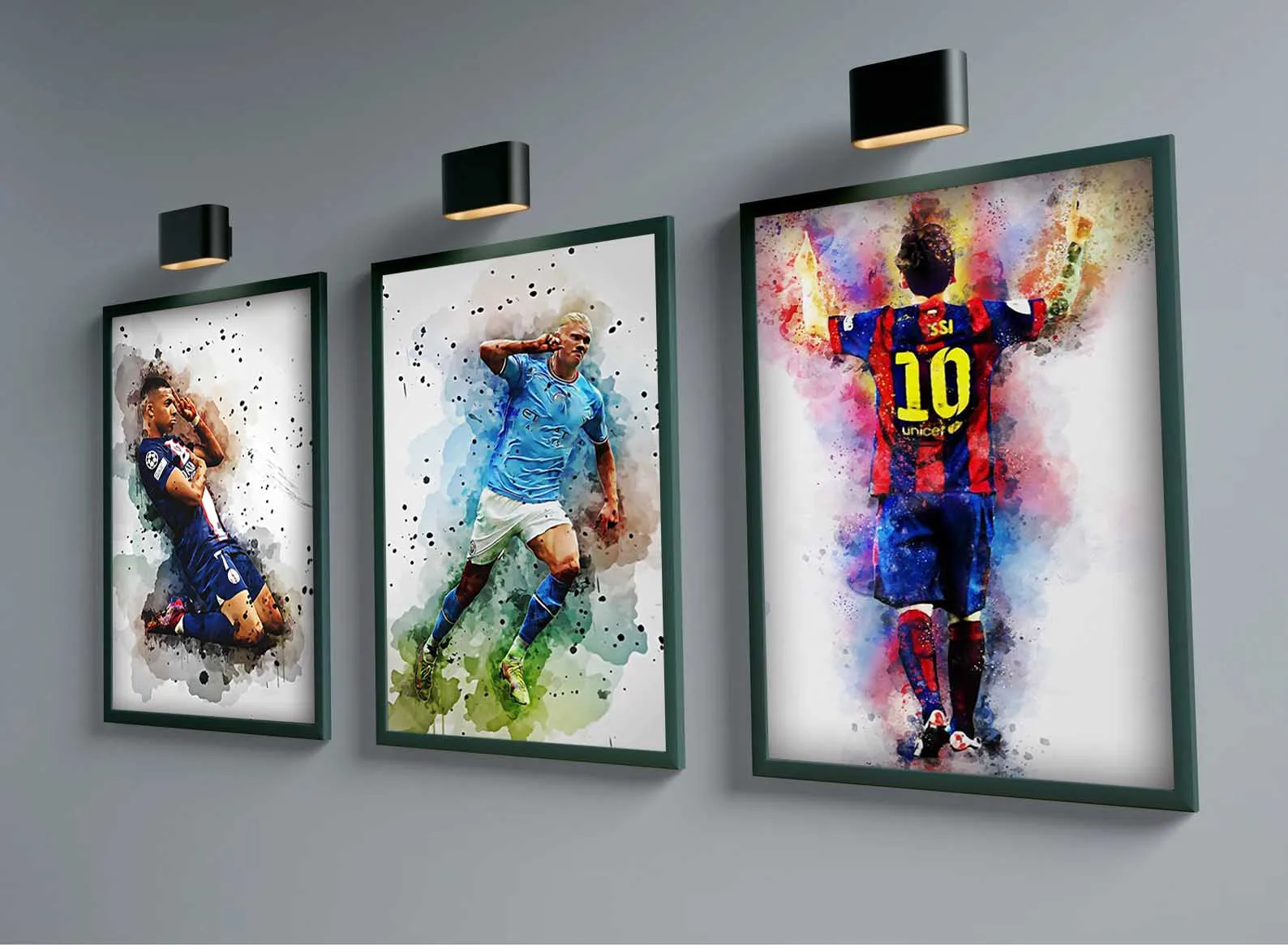 

Pop Watercolor Soccer Star Wall Art Poster For Dorm Room Home Decor Canvas Painting Mural Collection Picture Print Artwork Gift
