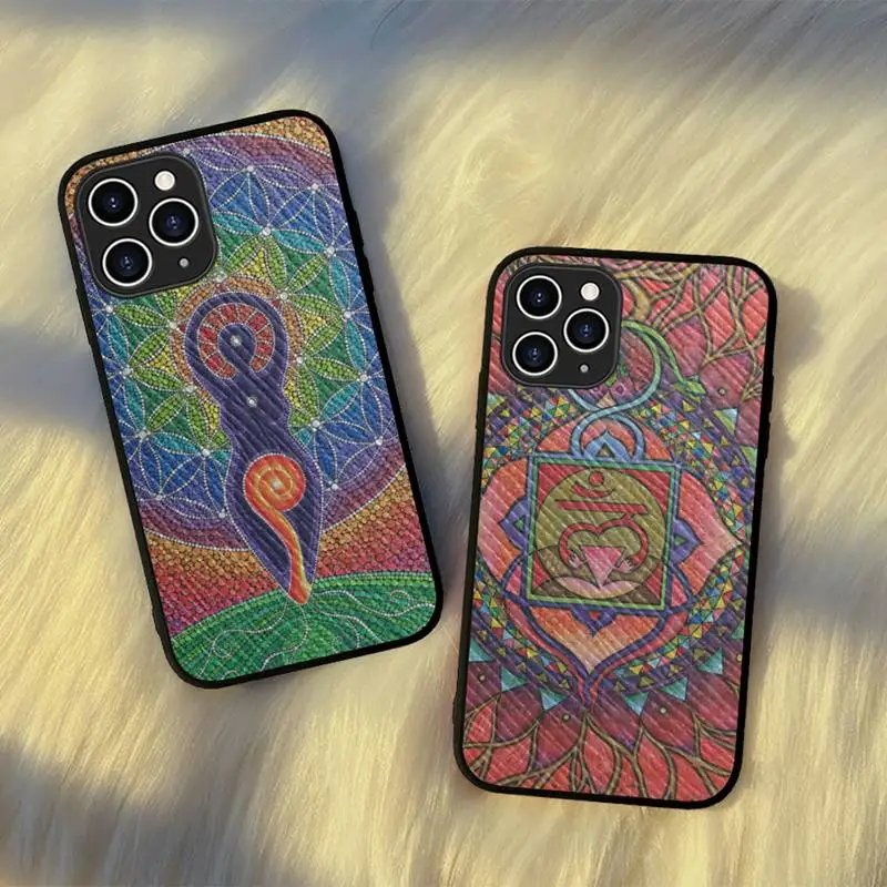 

MaiYaCa The Yoga Phone Case Hard Leather Case for iPhone 11 12 13 Mini Pro Max 8 7 Plus SE 2020 X XR XS Coque