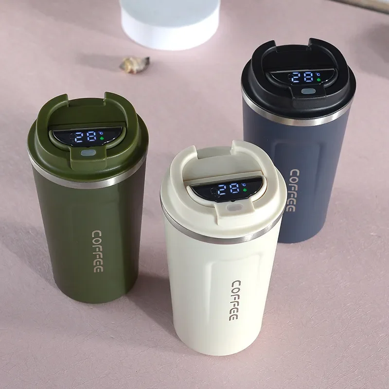 

Thermos Coffee Mug Stainless Steel Coffee Cup Temperature Display Vacuum Flask Thermal Tumbler Insulated Water Bottle Mug