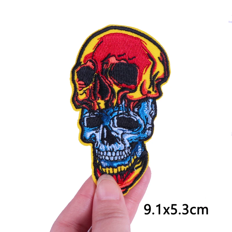 Патчи с изображением черепа вышитые патчи для одежды в стиле панк Значки