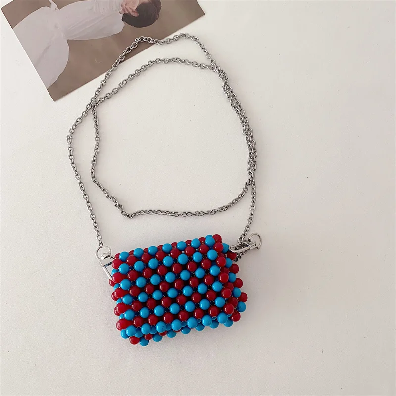 New Mini Pearl Bag Handmade Vintage EVA Beaded Fashion Banquet Party Shoulder Bag Female Wedding Bags Luxury Women's Coin Purse