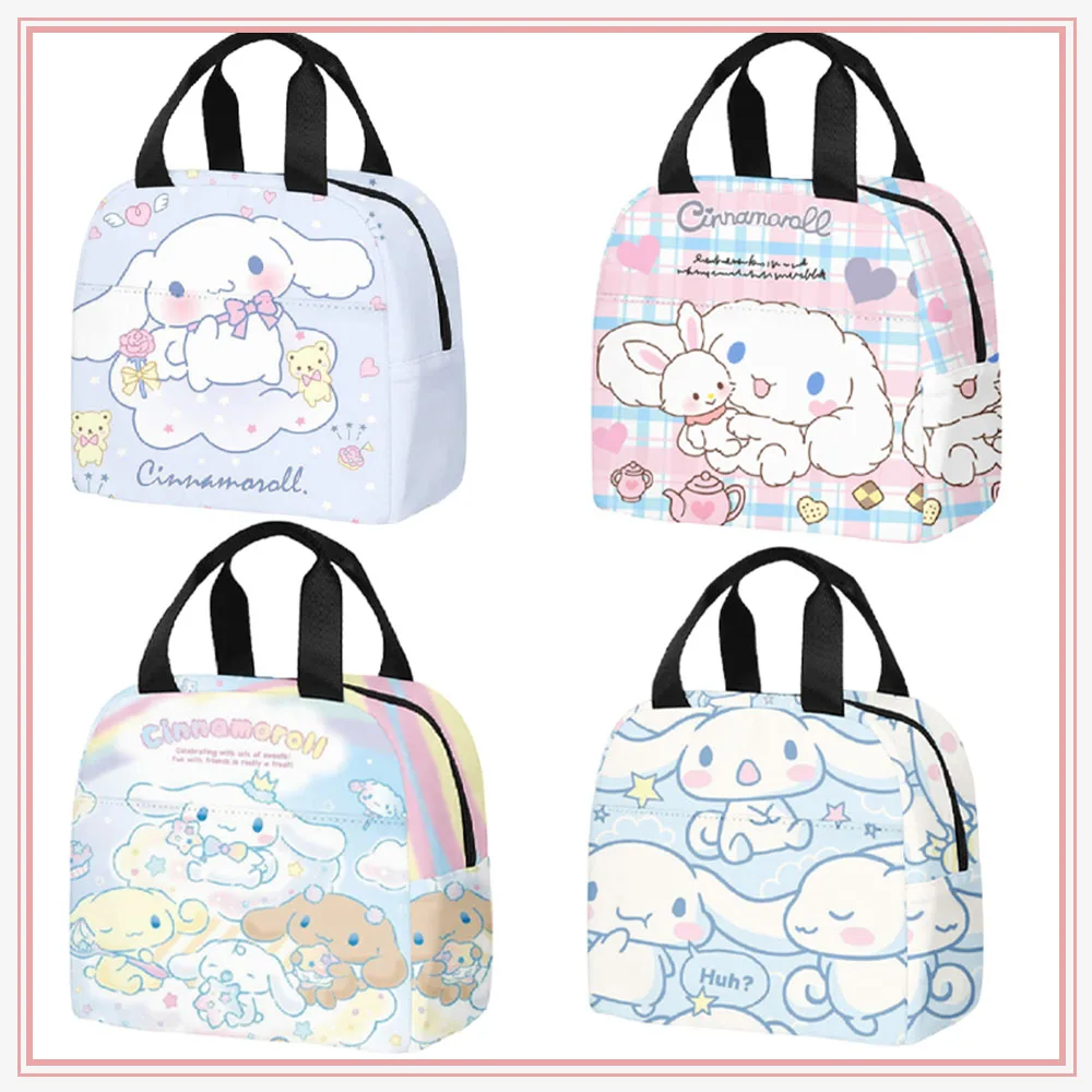 

Sanrio Cinnamoroll изолированный охлаждающий Ланч-бокс сумка мультяшная Портативная Сумка-тоут бэнто аниме милая вместительная сумка для хранения еды