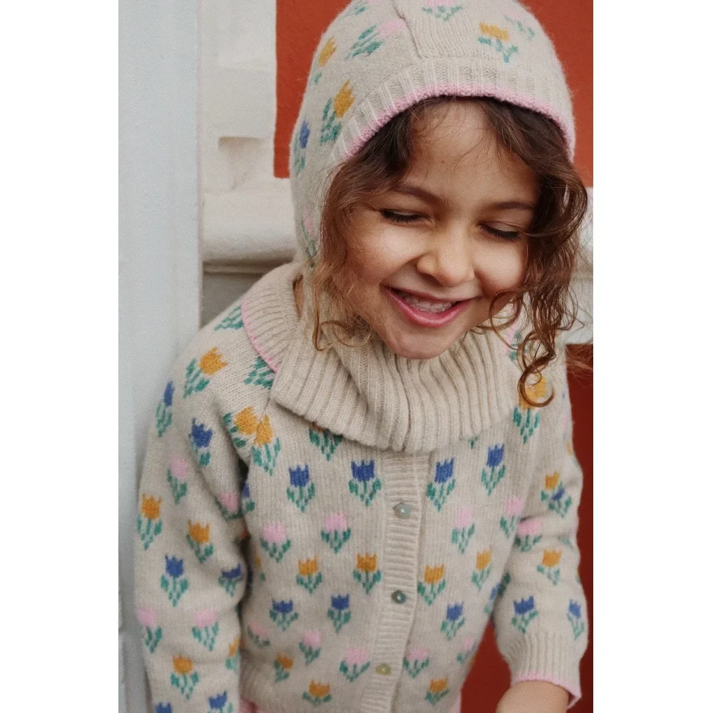 Осень 2024 детский Рождественский кардиган KS вязаный свитер с вышивкой для девочек