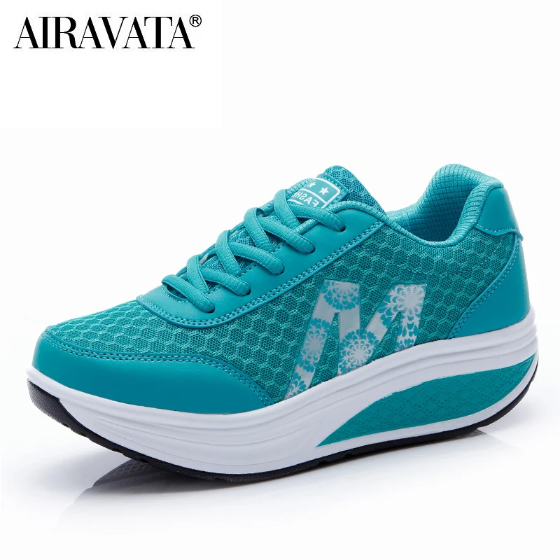 Women's Fashion Casual Mesh Breathable Increased Shake Shoes Fitness Shoes Outdoor Casual Shoes