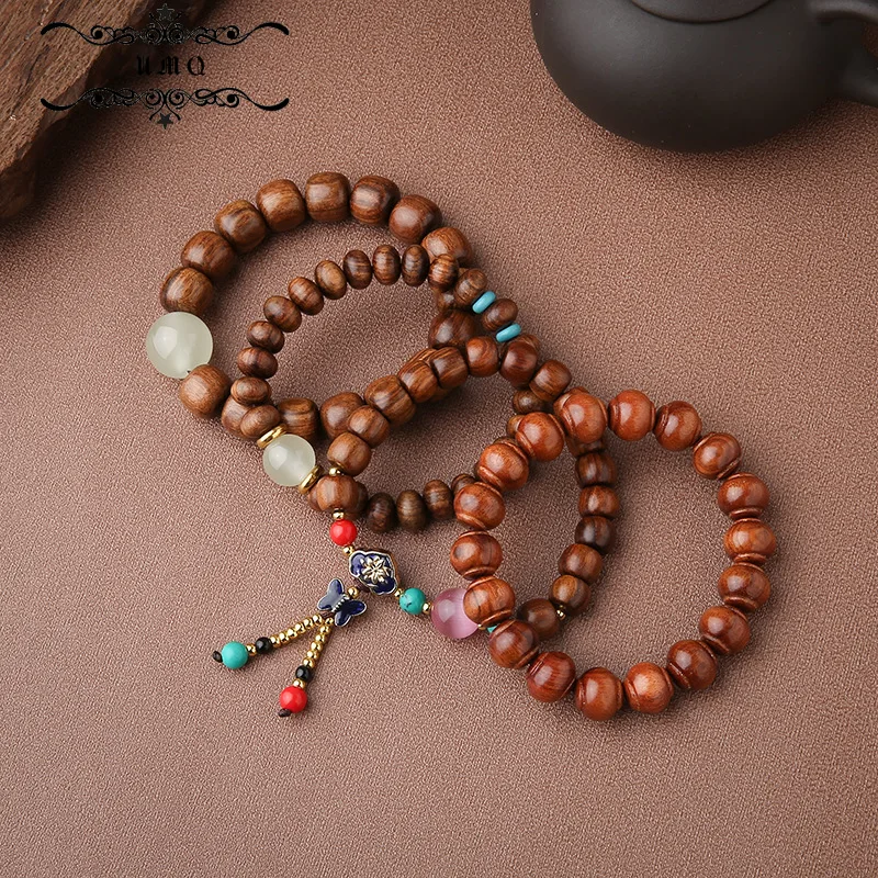 

Креативный браслет в национальном стиле с черными жемчужинами и бусинами, 10 мм