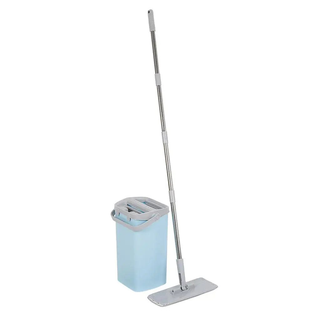 

Flat Squeeze Mop and Bucket Hand Free Wringing Floor Cleaning Mop Microfiber Mop Pads Wet or Dry Usage on Hardwood Laminate Tile