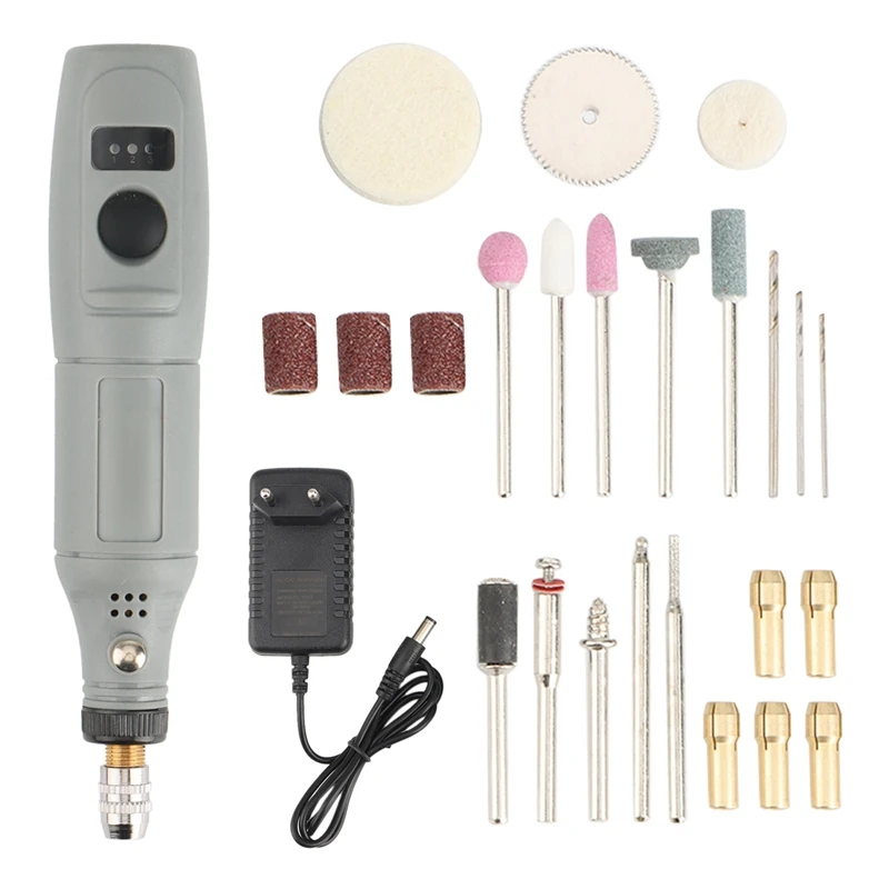 

Электрическая мини-дрель с европейской вилкой, 220 В, электроинструменты, набор аксессуаров для шлифовки, ручка для гравировки с высокой скор...