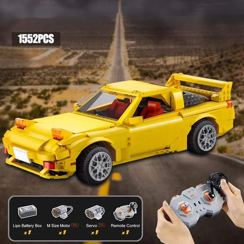 

Гоночный автомобиль для дрифта City RC/non-RC кубики MOC технический пульт дистанционного управления спортивный автомобиль строительные блоки иг...