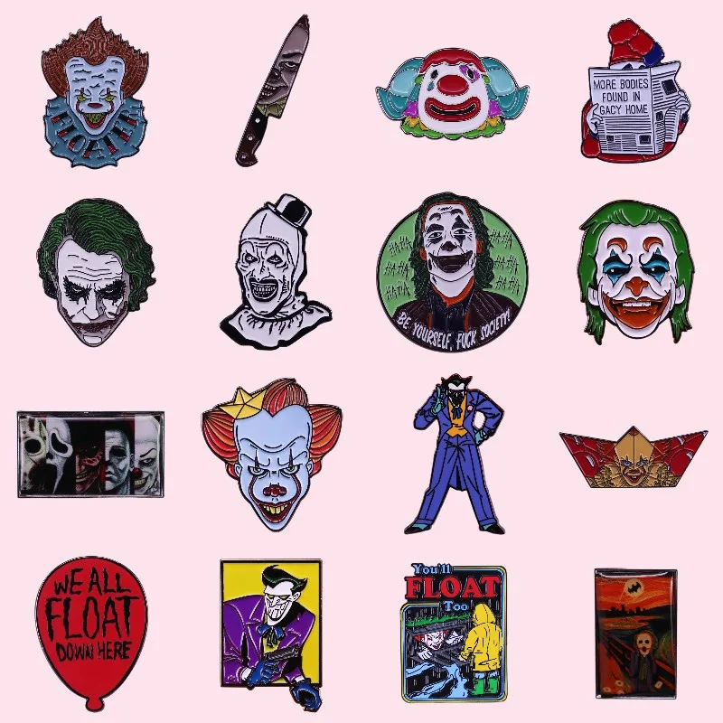 

Best Quality Halloween Horror Movie Lapel Backpack Hat Jeans Enamel Brooches Boat Pins Women Fashion Jewelry Gifts Cartoon Badge