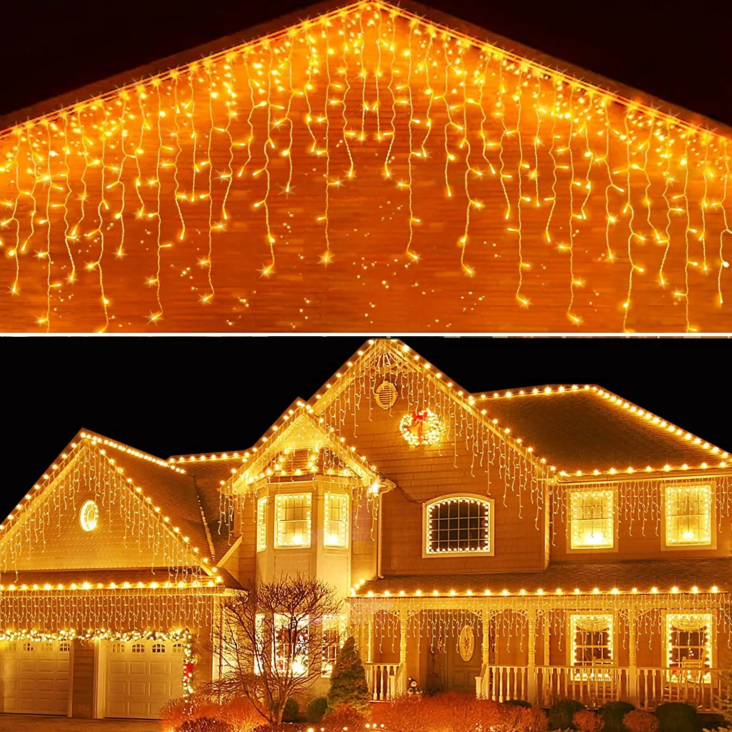 Christmas Decoration 2023 Led Icicle Lights Outdoor New Year 2024 Fairy Light Street Garland On The House Droop 0.5/0.6/0.7M