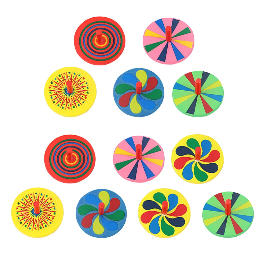 

Gyro Toys Toyspinningkidgyroscope Wooden Kids Dreidels Decompression Wood Painting Children Playthings Party Favors Cute