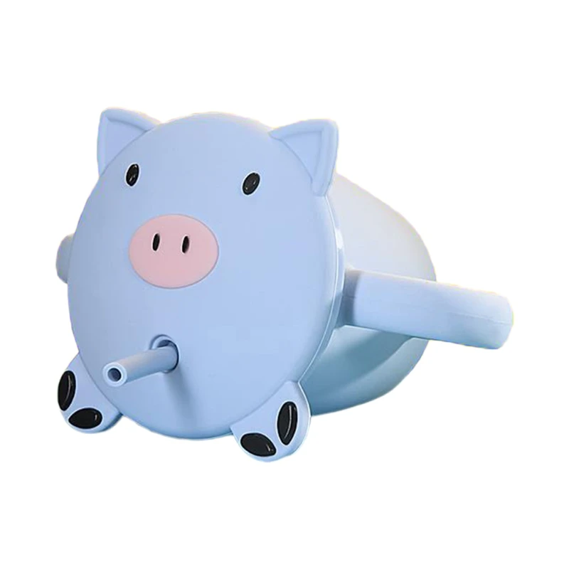 

240 мл мультяшная свинка детская силиконовая Нескользящая чашка для воды с двойной ручкой Крышка соломенная портативная термостойкая для детей младенцев