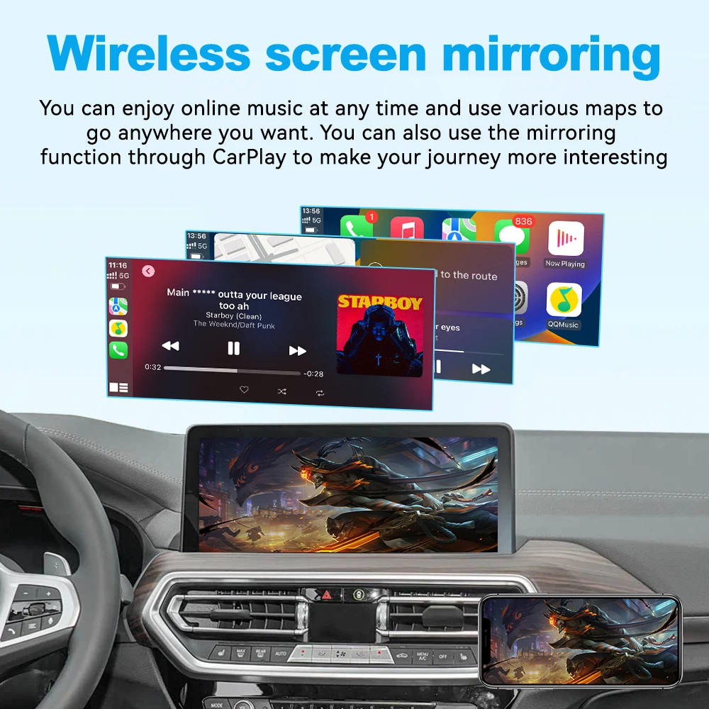 Фото Интерфейс JoyeAuto для BMW MGU (после 2019 года) 3/5/7/X3/X5/X7: Беспроводной модуль CarPlay, Android Auto, AirPlay, декодер Mirror-Link №4