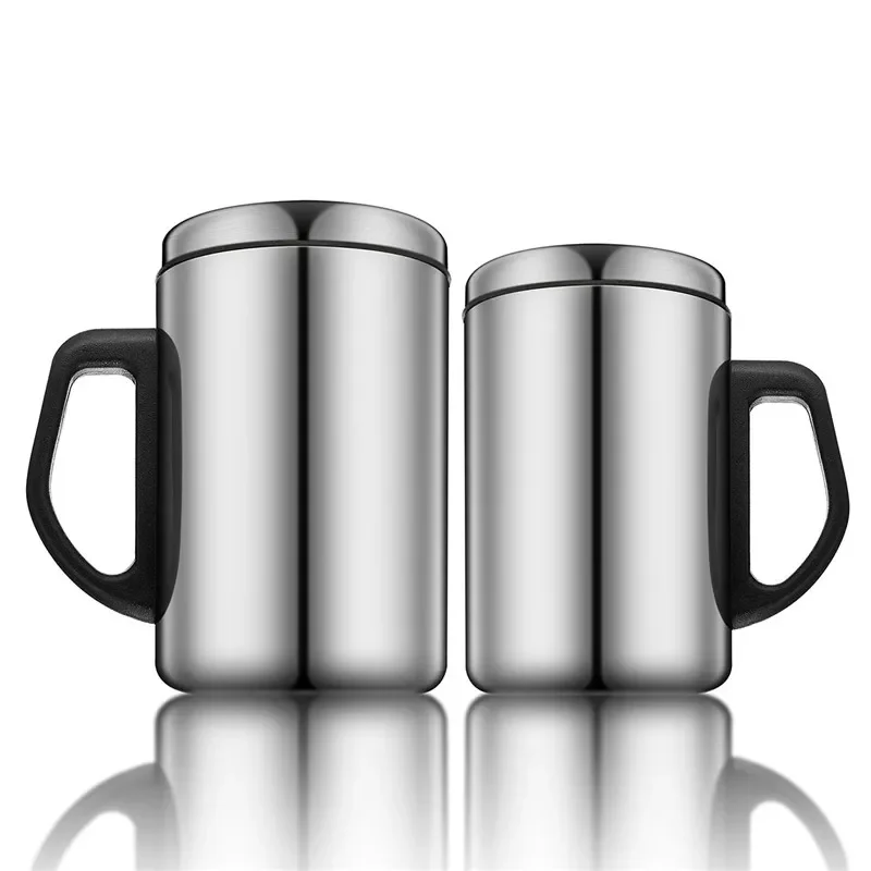 

2022New Stainless Steel Cup Wine Beer Drink Coffee Insulated Mugs Outdoor Office Travel Double Wall Water Tea Cup with Lid