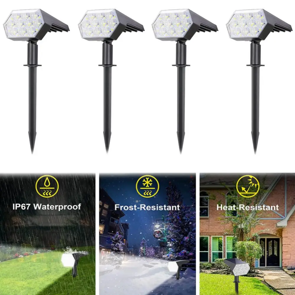 

92LED Solar Lawn Lamps Sensor Spotlights Garden Lights Waterproof Insert Light Decorative For Yard Pathway Outdoor Lighting