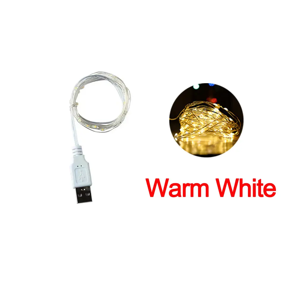 

USB светодиодные гирлянды QMLRMC из медной проволоки 1/2/3 м