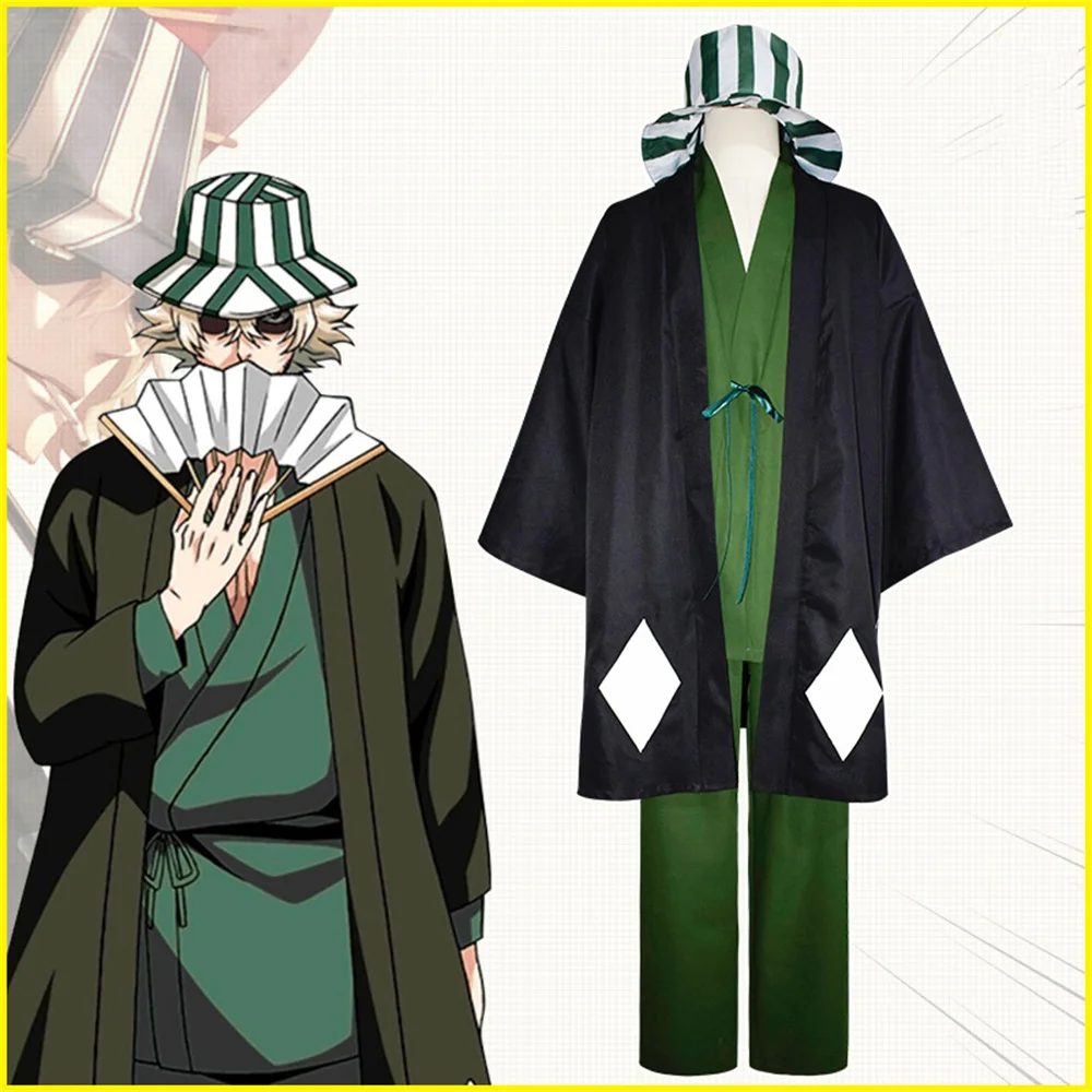 

New Urahara Kisuke Cosplay Costume Anime BLEACH Uniform Halloween Costume for Adult