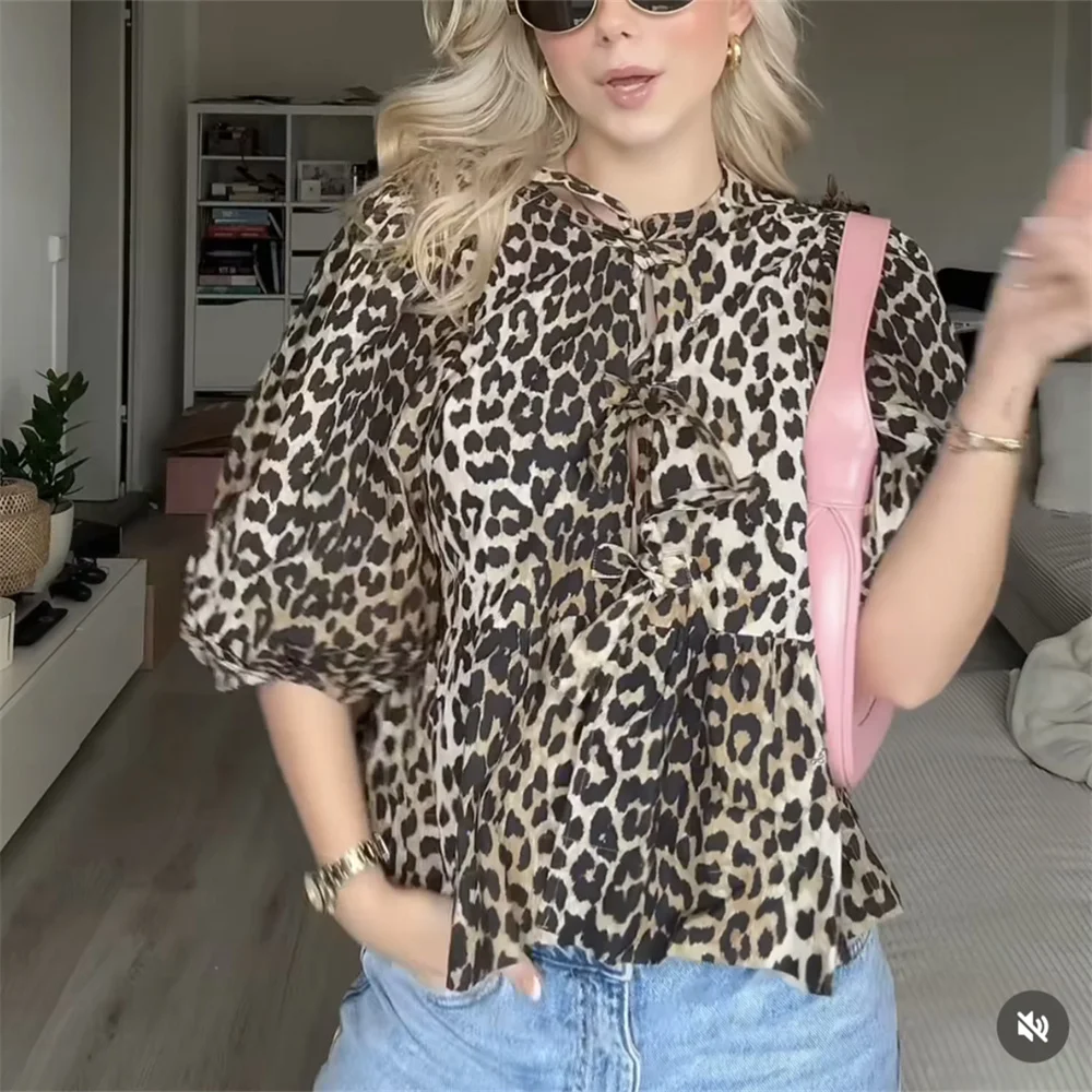 Zach Ailsa новинка весны 2024 женский модный стильный топ с бантом и круглым вырезом