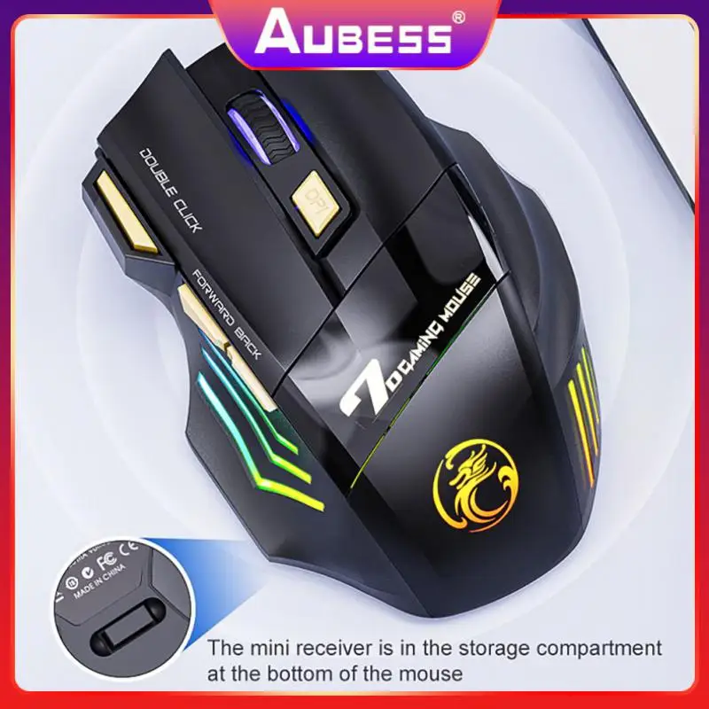 

Colorful Laptop Mice Mause 2.4g Mute Wireless Gaming Mouse Rechargeable Office Mouse For Game Computer Tablet Pc