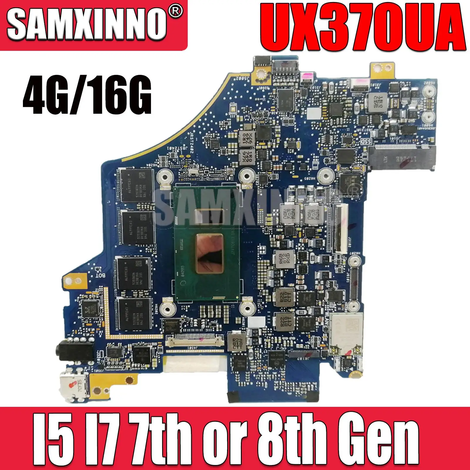 Материнская плата UX370U для ноутбука ASUS Zenbook Flip S, UX370, ux370, UX370UAF, UX370UA, q325остаар, I5, I7, 7-го поколения, 8 ГБ, 16 ГБ ОЗУ