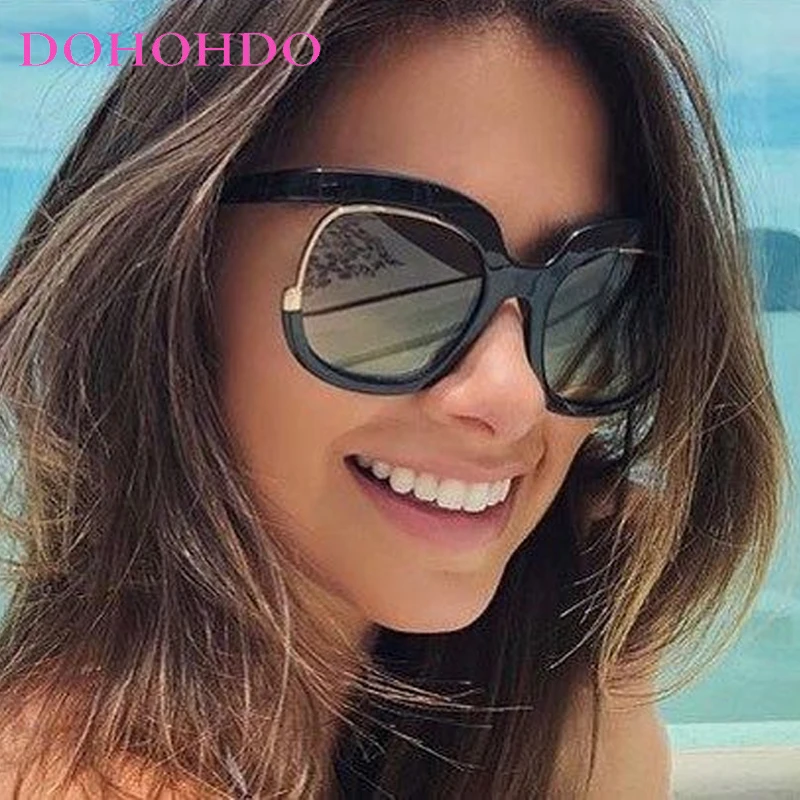 Модные индивидуальные круглые солнцезащитные очки большого размера для женщин и