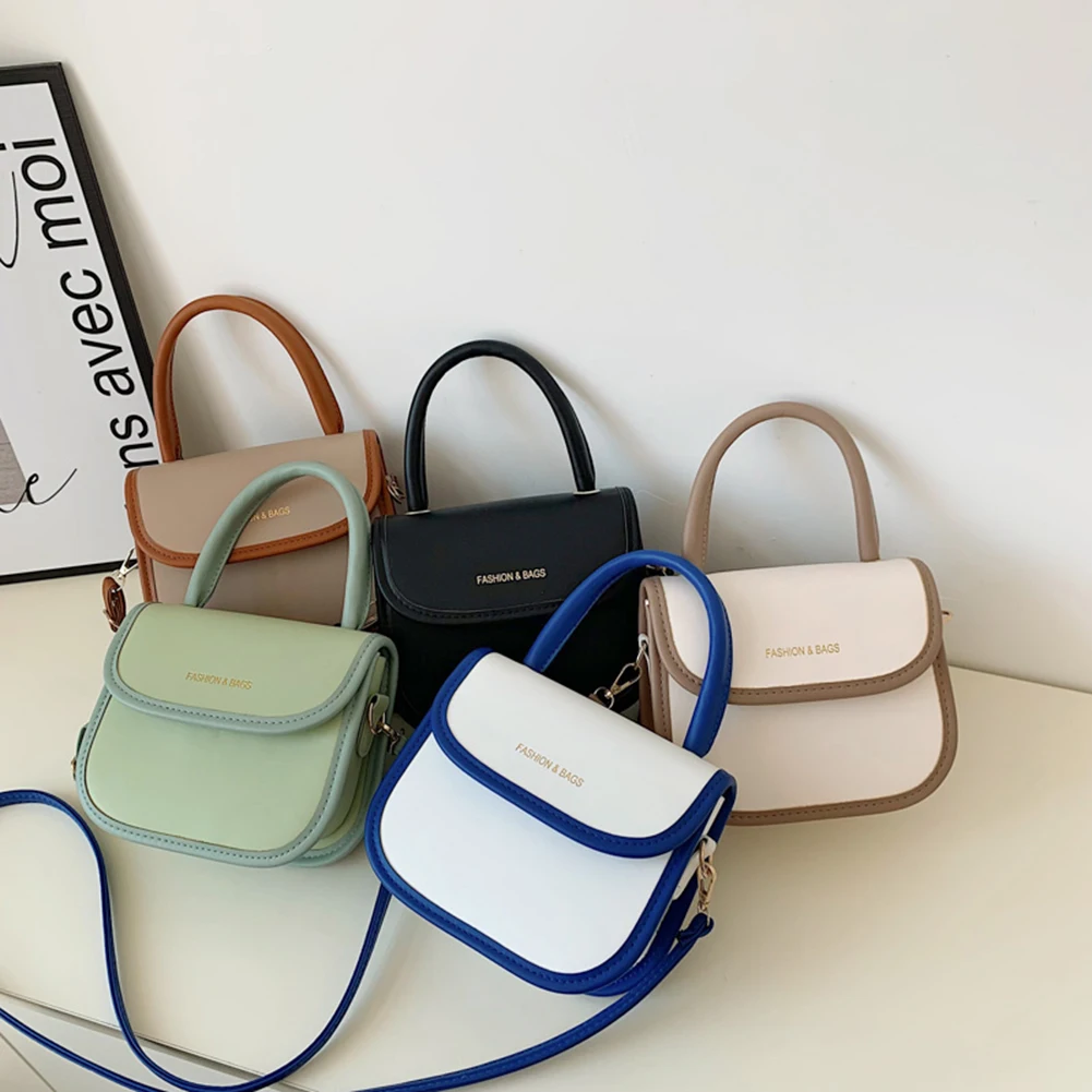 

Women Hit Color Messenger Crossbody Bags Casual PU Leather Shoulder Tote Pure Saddle Clutch Bags for Women