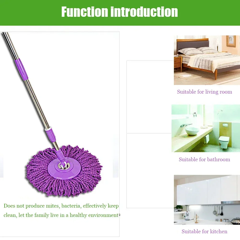 Вращающаяся тряпка для швабры из микрофибры круглая швабра сменная ткань мытья