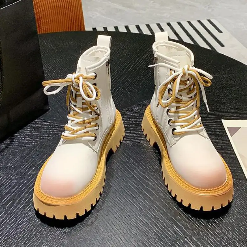 

Женские ботинки челси на нескользящей подошве, черные кожаные ботильоны на платформе, Осень-зима 2022