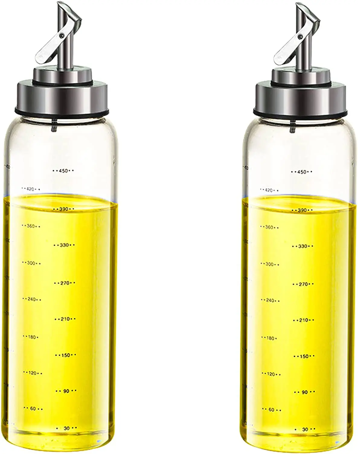 

2 bottles of olive oil vinegar, bottle 500ml oil, vinegar dispenser kit Oil and bottle containers oil Olive glass, lead-free gla