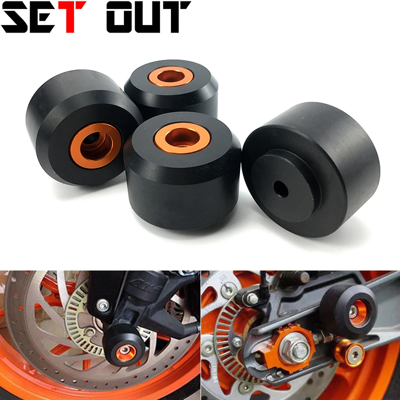 

For KTM DUKE 125 2012-2018 DUKE 250 2016-2018 DUKE 390 RC 200 RC 250 RC390 Front Rear Axle Wheel Protector Slider Crash Pads Fit