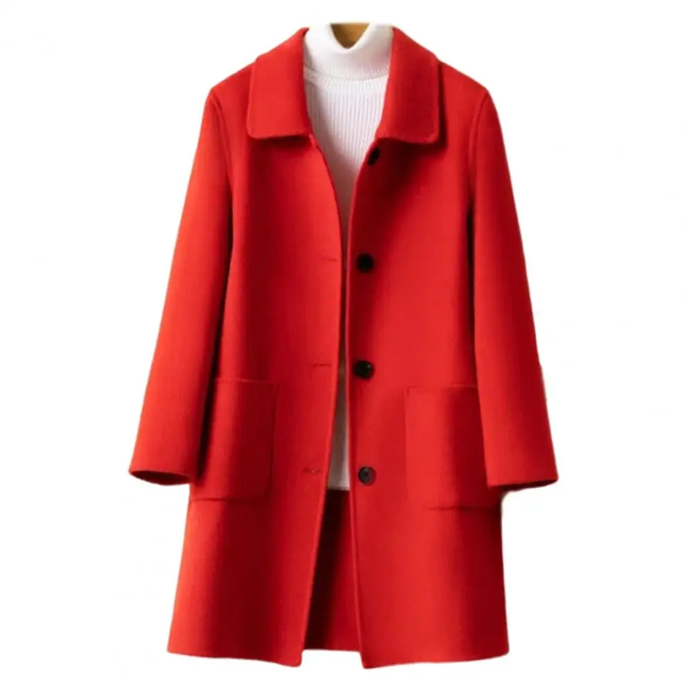 Осень-зима 2024 женские однотонные куртки полушерстяные пальто корейские