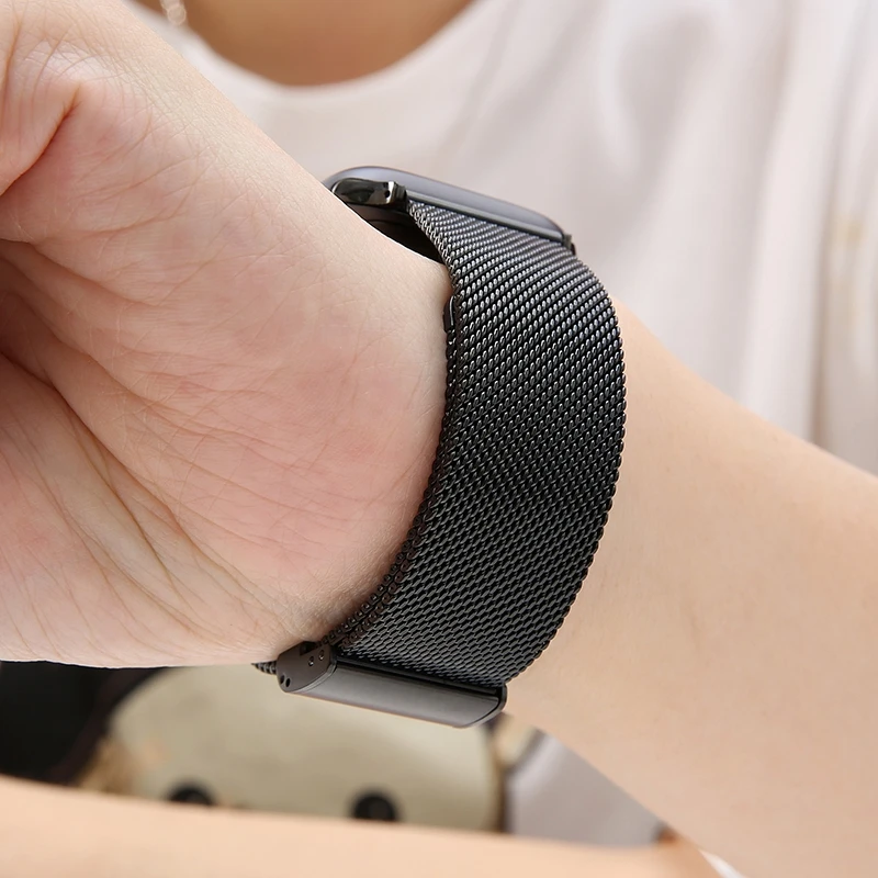 Milanese Loop Strap for Apple Watch Band 49mm 45mm 41mm 44mm 40mm 42/38mm Stainless Steel Metal IWatch Series 8 7 6 SE 5 4 ultra