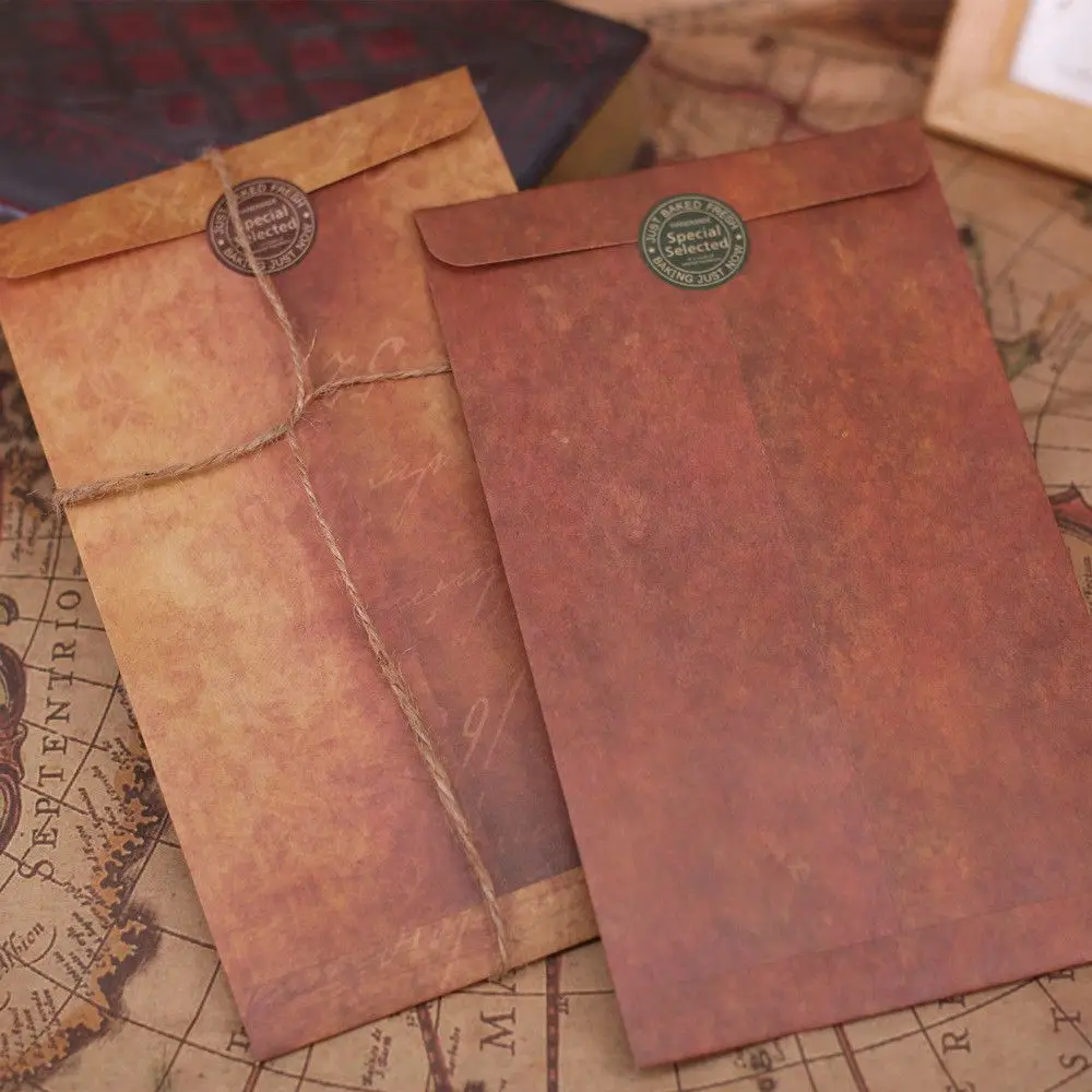 

10pcs Retro Kraft Paper Mini Envelopes Cover Bag Wedding Invitation Card Bag Postcard Wages Letter Paper Office School Supplies