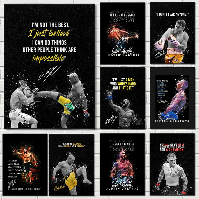 Мотивирующие цитаты легенда боксеры звезда Майк Тайсон постер холст картины