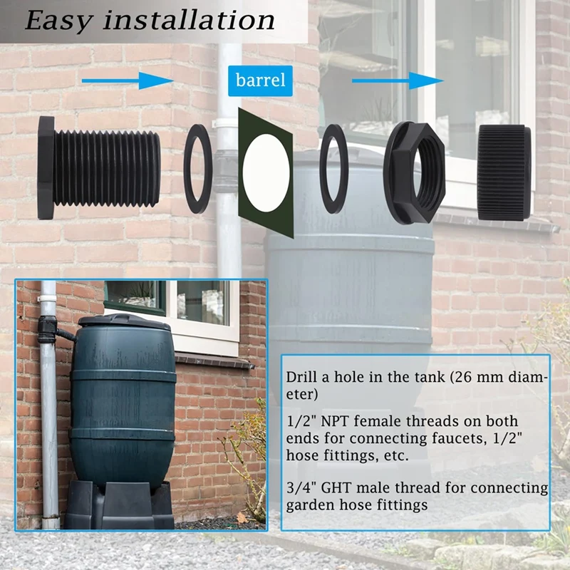 Комплект из 10 штук штуцер для садового шланга с заглушкой двойной 1/2 дюйма