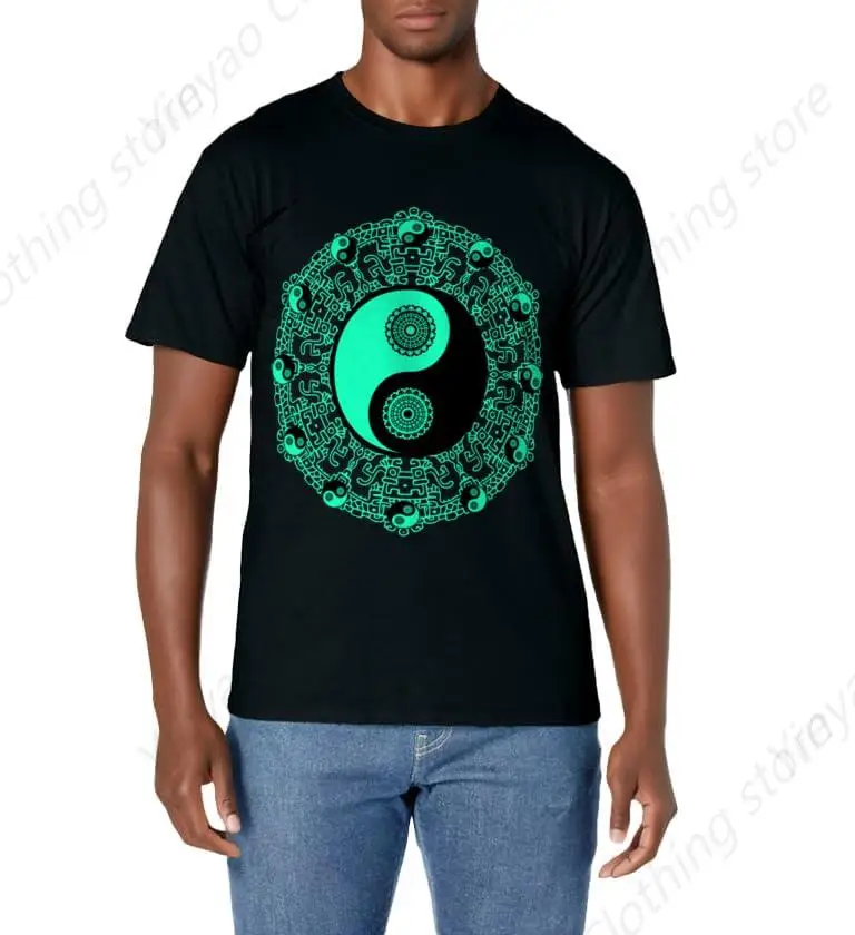 Футболка мужская и женская с принтом Инь-Ян модный подарок хлопковая одежда